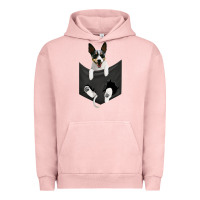 Pigment Salmon rat terrier dog in pocket, rattie puppy, ratting terrier t shirt Urban Hoodie - linhVisuals