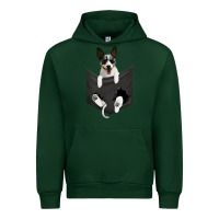 Forest Green rat terrier dog in pocket, rattie puppy, ratting terrier t shirt Urban Hoodie - linhVisuals