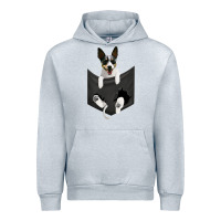 Heather Grey rat terrier dog in pocket, rattie puppy, ratting terrier t shirt Urban Hoodie - linhVisuals
