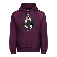 Mauve Wine rat terrier dog in pocket, rattie puppy, ratting terrier t shirt Urban Hoodie - linhVisuals
