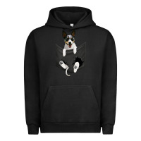 Pigment Black rat terrier dog in pocket, rattie puppy, ratting terrier t shirt Urban Hoodie - linhVisuals