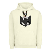 Pigment Pistachio rat terrier dog in pocket, rattie puppy, ratting terrier t shirt Urban Hoodie - linhVisuals