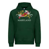 Forest Green retro maryland crab state flag vintage travel tank top Urban Hoodie - linhVisuals