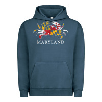 Pigment Midnight Navy retro maryland crab state flag vintage travel tank top Urban Hoodie - linhVisuals