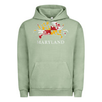 Pigment Oil Green retro maryland crab state flag vintage travel tank top Urban Hoodie - linhVisuals