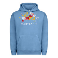 Pigment Pebble Blue retro maryland crab state flag vintage travel tank top Urban Hoodie - linhVisuals