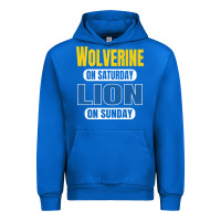 Cobalt wolverine on saturday lion on sunday fans detroit vintage pullover hoo Urban Hoodie - linhVisuals