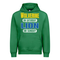 Emerald wolverine on saturday lion on sunday fans detroit vintage pullover hoo Urban Hoodie - linhVisuals