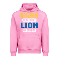 Fuchsia Pink wolverine on saturday lion on sunday fans detroit vintage pullover hoo Urban Hoodie - linhVisuals