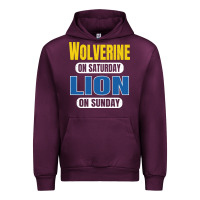 Mauve Wine wolverine on saturday lion on sunday fans detroit vintage pullover hoo Urban Hoodie - linhVisuals