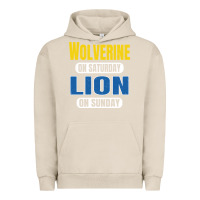 Pigment French Oak wolverine on saturday lion on sunday fans detroit vintage pullover hoo Urban Hoodie - linhVisuals
