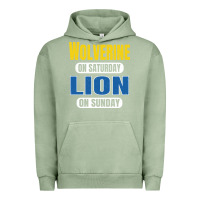 Pigment Oil Green wolverine on saturday lion on sunday fans detroit vintage pullover hoo Urban Hoodie - linhVisuals