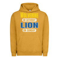 Pigment Peanut Butter wolverine on saturday lion on sunday fans detroit vintage pullover hoo Urban Hoodie - linhVisuals