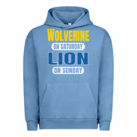 Pigment Pebble Blue wolverine on saturday lion on sunday fans detroit vintage pullover hoo Urban Hoodie - linhVisuals