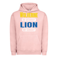 Pigment Salmon wolverine on saturday lion on sunday fans detroit vintage pullover hoo Urban Hoodie - linhVisuals