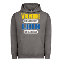 Pigment Tornado wolverine on saturday lion on sunday fans detroit vintage pullover hoo Urban Hoodie - linhVisuals