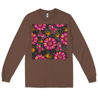 Chestnut breast cancer sunflower seamless pattern Long Sleeve Tee - BundleAndBundleShop