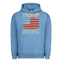 Pigment Pebble Blue vintage usa american flag trump was right about everything pullover ho Urban Hoodie - linhVisuals