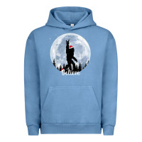 Pigment Pebble Blue santa bigfoot christmas rock funny sasquatch believe xmas t shirt Urban Hoodie - linhVisuals