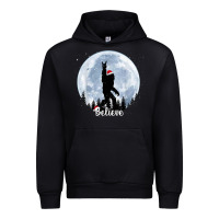 Black santa bigfoot christmas rock funny sasquatch believe xmas t shirt Urban Hoodie - linhVisuals