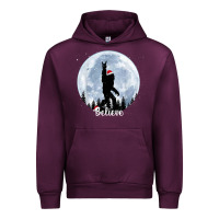 Mauve Wine santa bigfoot christmas rock funny sasquatch believe xmas t shirt Urban Hoodie - linhVisuals