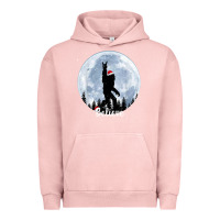 Pigment Salmon santa bigfoot christmas rock funny sasquatch believe xmas t shirt Urban Hoodie - linhVisuals