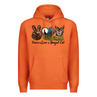 Carrot Peace Love Bengal Cat Head Premium Hoodie - LillyAllenDesigns