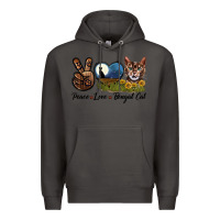 Smoke Peace Love Bengal Cat Head Premium Hoodie - LillyAllenDesigns