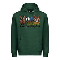 Sports Green Peace Love Bengal Cat Head Premium Hoodie - LillyAllenDesigns