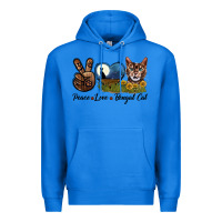 True Royal Peace Love Bengal Cat Head Premium Hoodie - LillyAllenDesigns