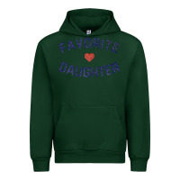 Forest Green womens favorite daughter heart distressed vintage faded classic t shir Urban Hoodie - linhVisuals