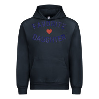 Navy womens favorite daughter heart distressed vintage faded classic t shir Urban Hoodie - linhVisuals