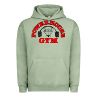 Pigment Oil Green POWERHOUSE GYM VINTAGE SPORT Urban Hoodie - linhVisuals