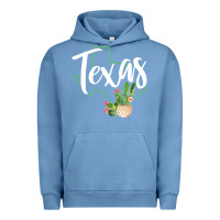 Pigment Pebble Blue texas state map pride cactus vintage texas sweatshirt Urban Hoodie - linhVisuals
