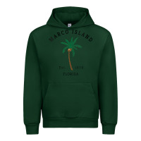 Forest Green womens marco island florida colorful palm tree retro novelty art v nec Urban Hoodie - linhVisuals