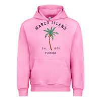 Fuchsia Pink womens marco island florida colorful palm tree retro novelty art v nec Urban Hoodie - linhVisuals