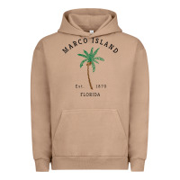 Pigment Burro womens marco island florida colorful palm tree retro novelty art v nec Urban Hoodie - linhVisuals