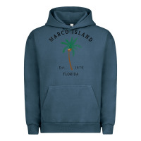 Pigment Midnight Navy womens marco island florida colorful palm tree retro novelty art v nec Urban Hoodie - linhVisuals