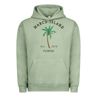 Pigment Oil Green womens marco island florida colorful palm tree retro novelty art v nec Urban Hoodie - linhVisuals