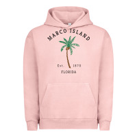 Pigment Salmon womens marco island florida colorful palm tree retro novelty art v nec Urban Hoodie - linhVisuals