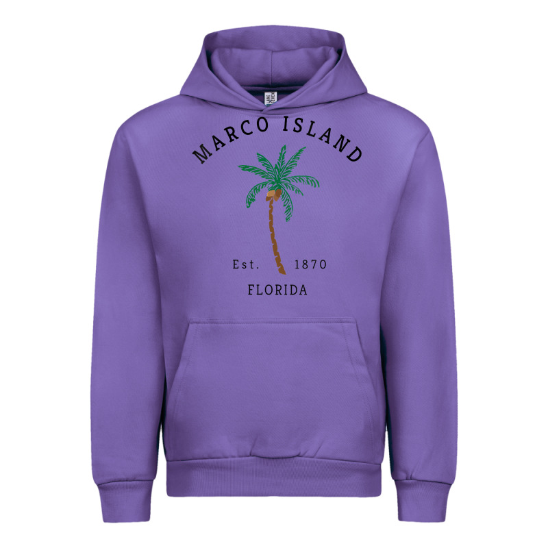 Womens Marco Island Florida Colorful Palm Tree Retro Novelty Art V Nec Urban Hoodie by linhVisuals | Teevron