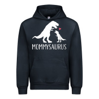 Navy womens mommysaurus mom and baby dinosaur v neck t shirt Urban Hoodie - linhVisuals