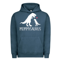 Pigment Midnight Navy womens mommysaurus mom and baby dinosaur v neck t shirt Urban Hoodie - linhVisuals