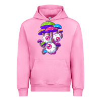 Fuchsia Pink psychedelic mushroom hippie magic fungus shrooms trance rave t shirt Urban Hoodie - linhVisuals