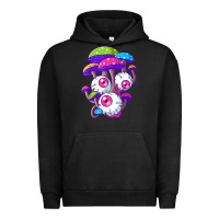 Pigment Black psychedelic mushroom hippie magic fungus shrooms trance rave t shirt Urban Hoodie - linhVisuals