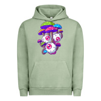 Pigment Oil Green psychedelic mushroom hippie magic fungus shrooms trance rave t shirt Urban Hoodie - linhVisuals