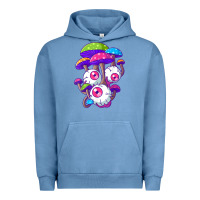 Pigment Pebble Blue psychedelic mushroom hippie magic fungus shrooms trance rave t shirt Urban Hoodie - linhVisuals