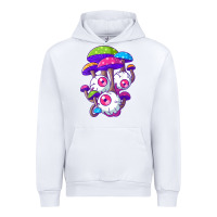 White psychedelic mushroom hippie magic fungus shrooms trance rave t shirt Urban Hoodie - linhVisuals