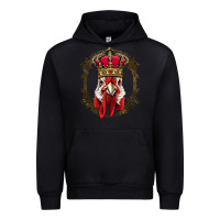 Black chicken chick king chicken wearing crown queen chicken animal 228 roos Urban Hoodie - linhVisuals