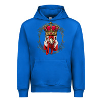 Cobalt chicken chick king chicken wearing crown queen chicken animal 228 roos Urban Hoodie - linhVisuals
